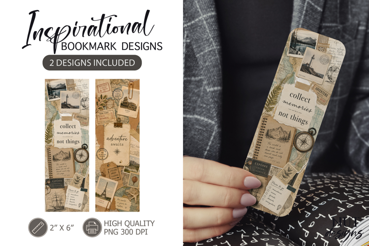 Vintage Travel Bookmark Quotes adventure bookmark