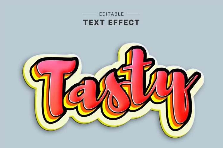 Editable Text Effect for Illustrator. Vector Graphic styles