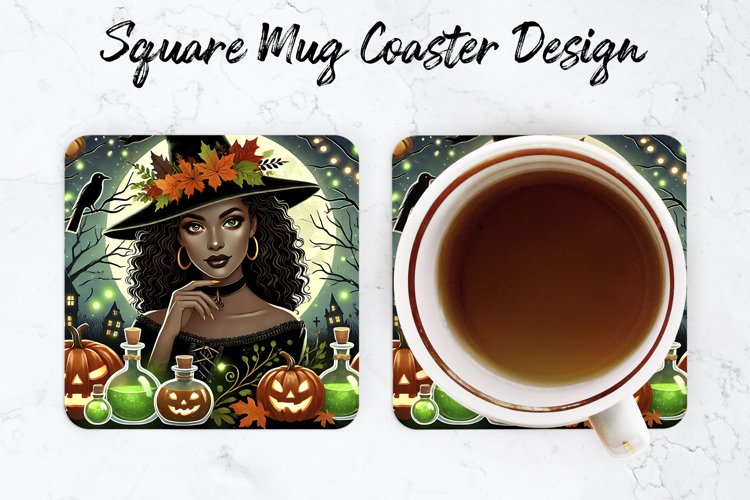 Halloween Witch Mug coaster | Coaster | Sublimation Design
