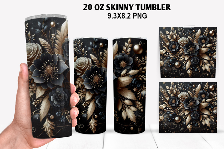 Flowers Skinny Tumbler 20oz Wrap Design, Spring Tumbler Wrap