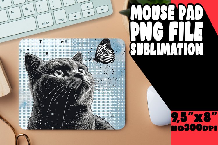 Whimsical Cat Sublimation Mat example image 1