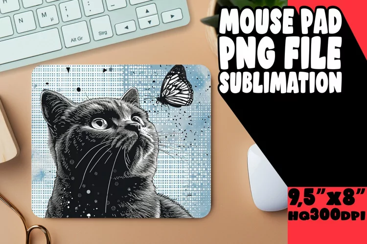Whimsical Cat Sublimation Mat