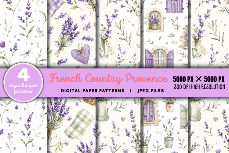 French Country Provence Digital Paper JPG