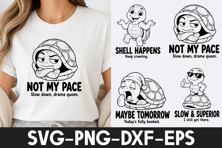 Funny Turtle Quotes SVG | Cute Turtle T-Shirt Design SVG