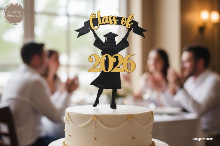 Graduation Cake Topper Laser Cut | Glowforge | SVG