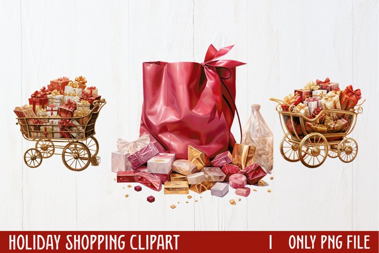 Christmas Shopping Clipart Image 14