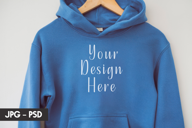 Blue Hoodie psd jpeg mockup