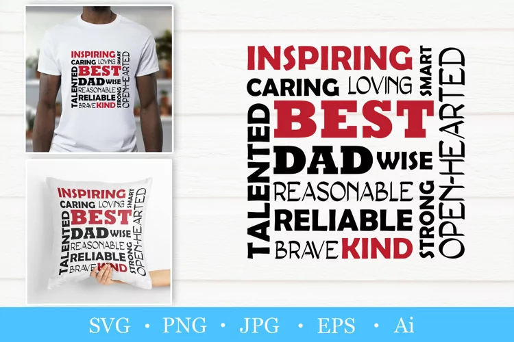 Best dad Word art | Father's day svg