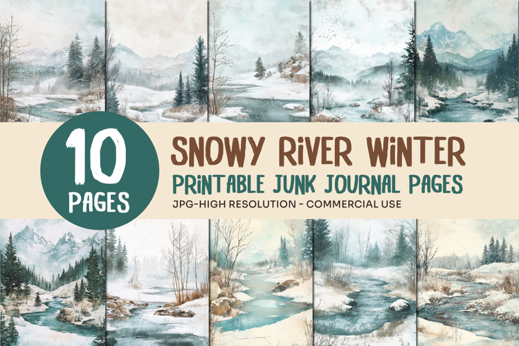 Snowy River Winter Junk Journal Pages