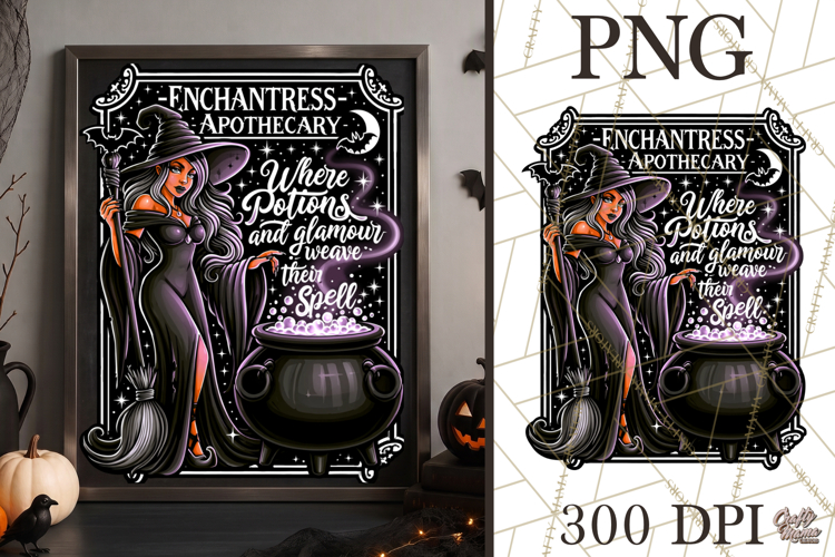 Enchantress Apothecary Halloween PNG Sign Graphic