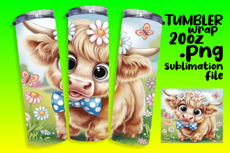 CUSTOMIZED 20oz Tumbler Wrap Design , Cute Cow
