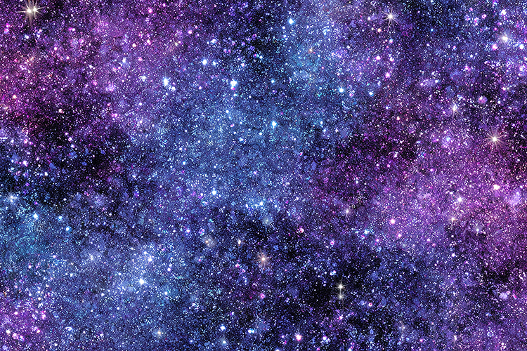 Starry night sky with vibrant purple and blue hues