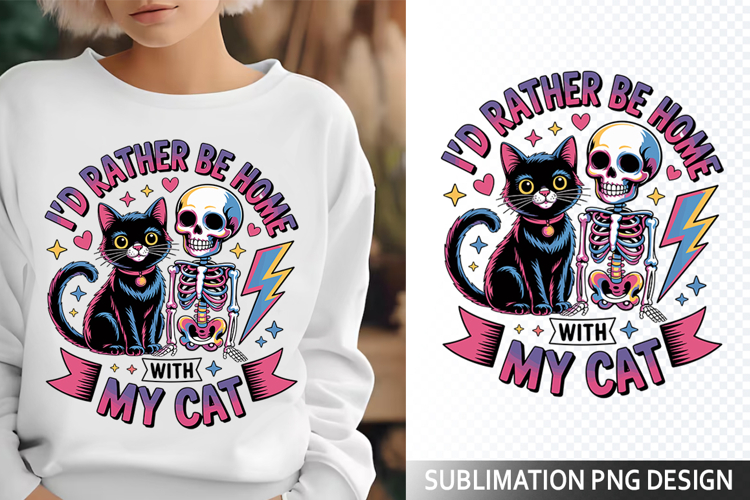 Id Rather Be home Sublimation Design - Funny Skeleton PNG