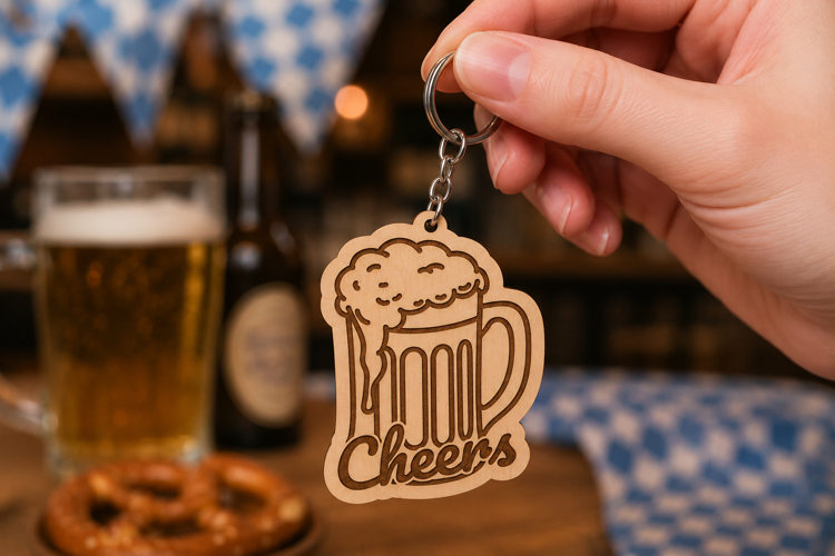 Oktoberfest Bavarian Beer Keychain SVG - Laser Cut File