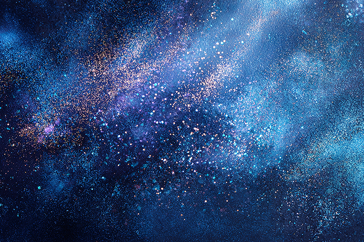 Starry night sky with vibrant celestial colors and textures