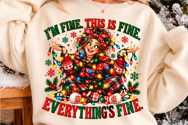 Christmas Lights Girl Holiday Design example image 1