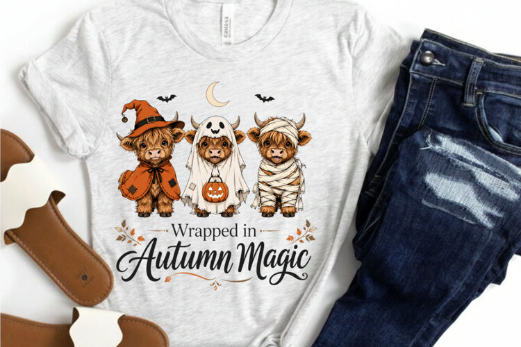 Wrapped In Autumn Magic PNG Sublimation Design - Cute example image 1