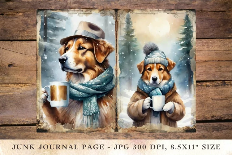 Printable Junk Journal Pages classic dog 2