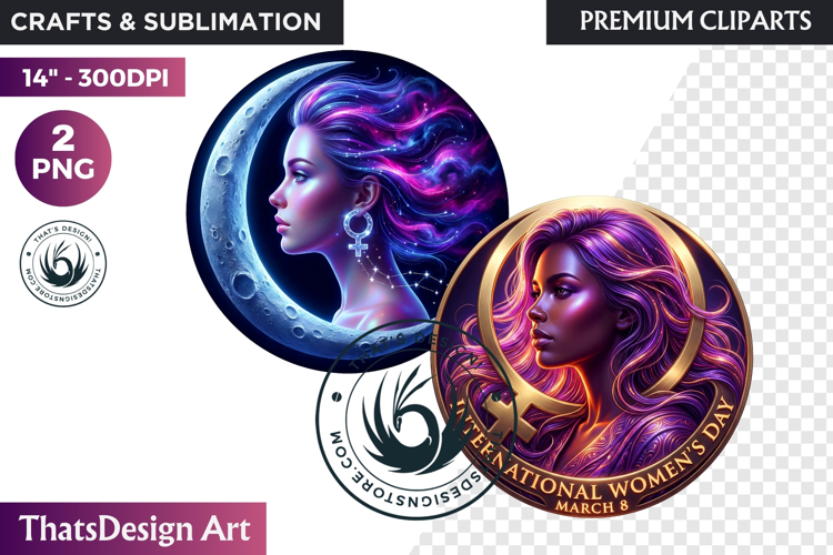 International Womens Day Round Cliparts & Backgrounds PNG