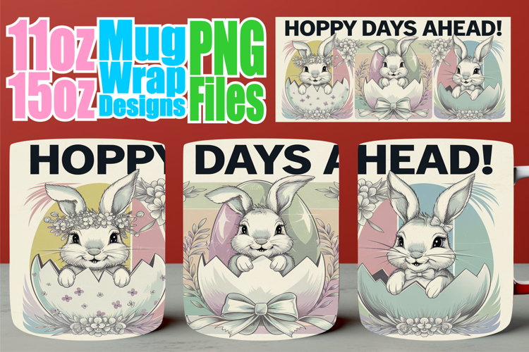 Playful evenings 11oz 15oz sublimation wrap, Easter