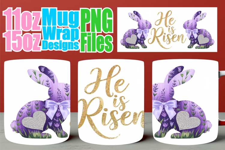 Unique memories 11oz 15oz sublimation wrap, Easter Bunny