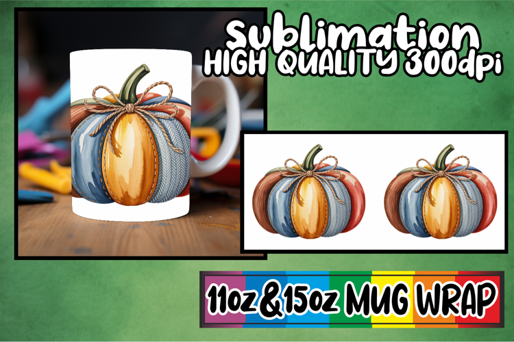 Radiant love 11oz 15oz sublimation wrap, Pumpkin Watercolor