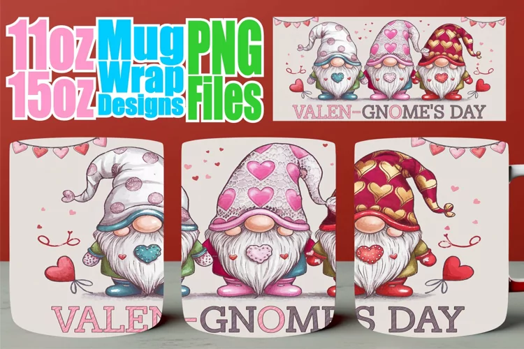 Gentle breezes 11oz 15oz mug wrap, Love Gnome