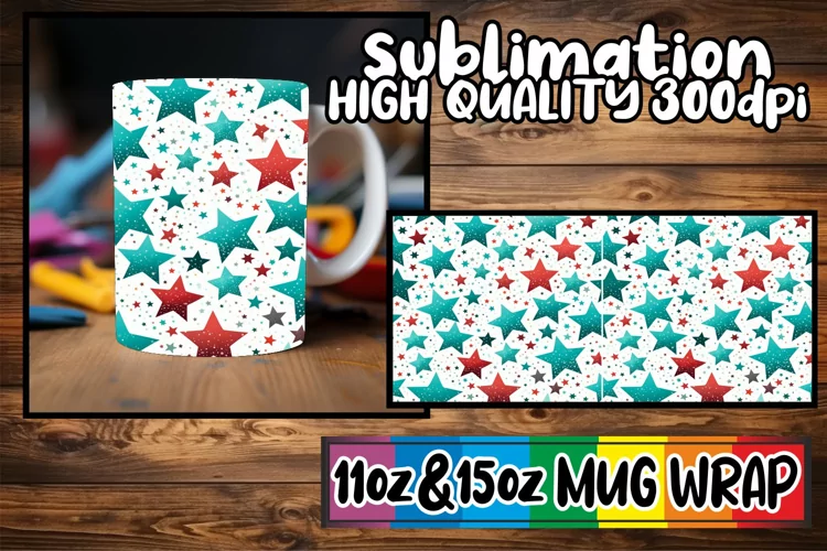 Astral Elegance: Watercolor Starry Mug Wrap