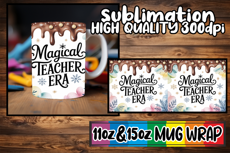 Blissful reflections 11oz 15oz sublimation wrap, Teacher