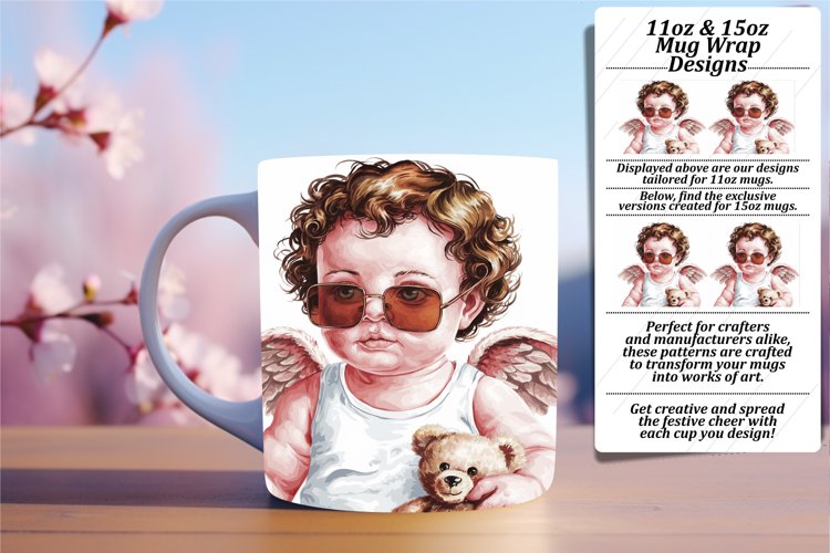 Creative 15oz Png Mug Wrap Template , Cupid