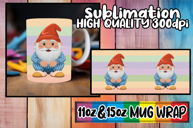 Soft whispers 11oz 15oz mug wrap, Gnomes