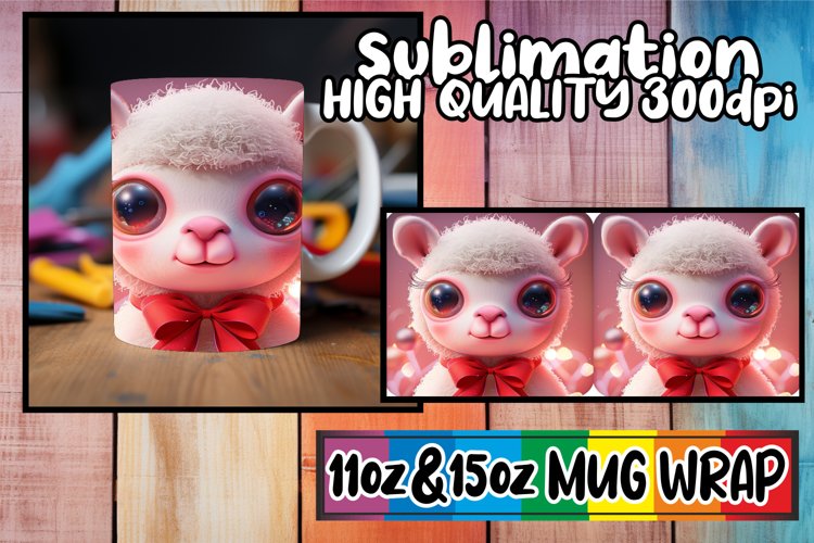 3D Holiday Characters Mug Wrap Sublimation 11oz 15oz