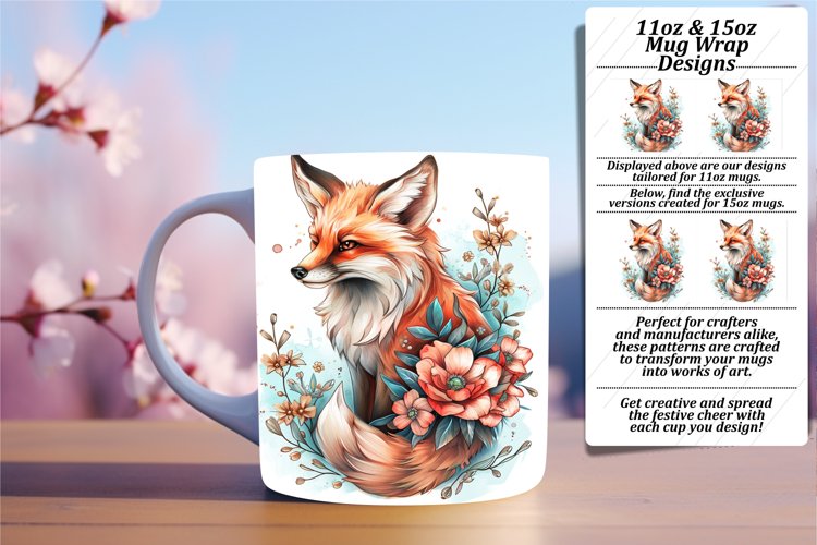 Spring Animal Mug WrapColorful Animal Mug Wraps example image 1
