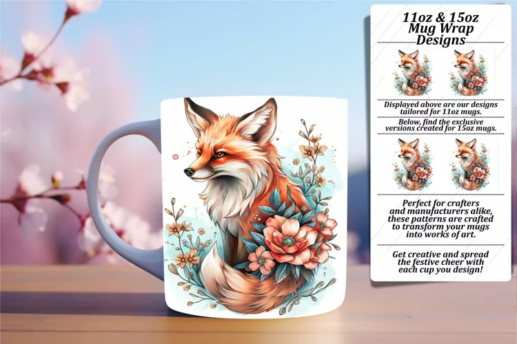 Spring Animal Mug WrapColorful Animal Mug Wraps