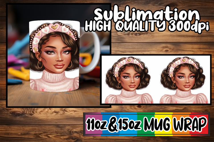 Happy adventures 11oz 15oz sublimation wrap, Afro Girl