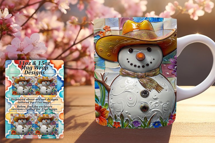 Snowman Wonderland Sublimation Mug Wrap 11oz/15oz Summer