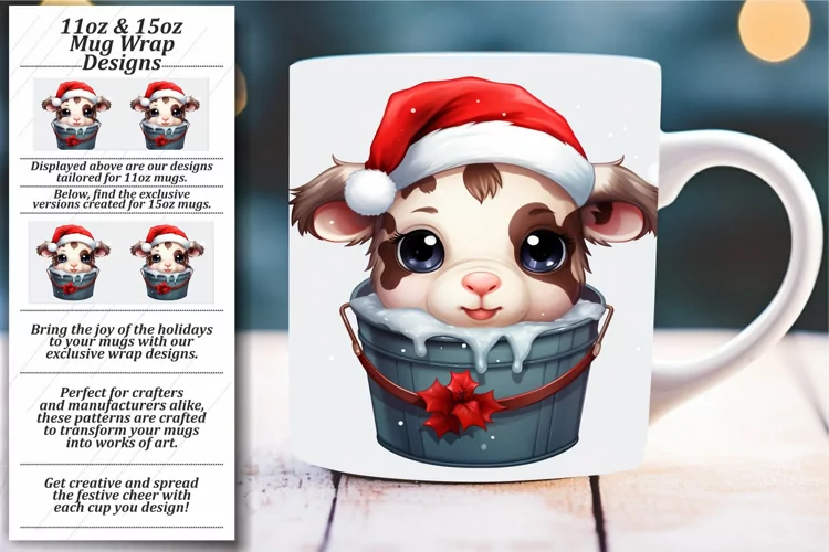 Xmas Animal Cuties: Sublimation Mug Wrap