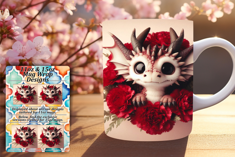 Joyful 11oz Mug Wrap Png Artwork , Dragon