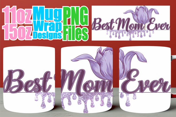 Bright smiles sublimation mug wrap, Mother's Day