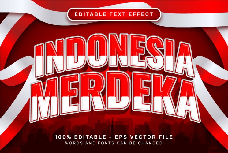 indonesia merdeka 3d text effect and editable text effect wi