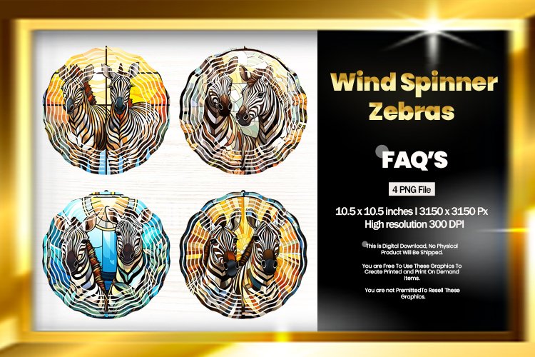 Zebras Wind Spinner Sublimation - 04 Variations example image 1