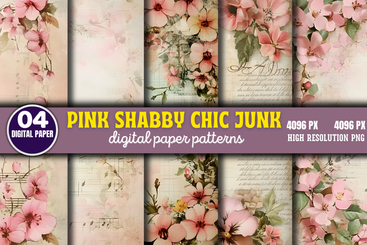 Pink Shabby Chic Junk Journal PNG