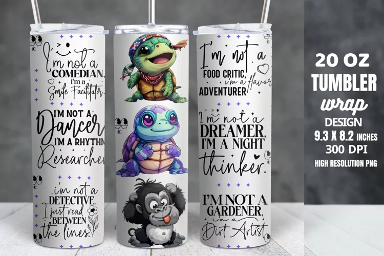 Funny Quotes 20oz Skinny Tumbler Sublimation