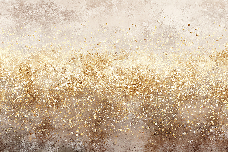 Gold glitter and sparkles on a textured surface