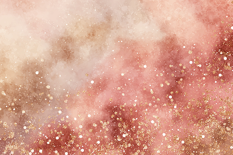 Background with pink, gold & white hues & glittery texture