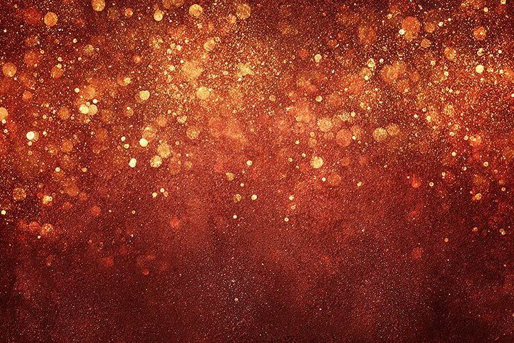 Red background with golden sparkles and glitter