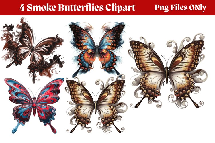 Smoke Butterflies Clipart PNG