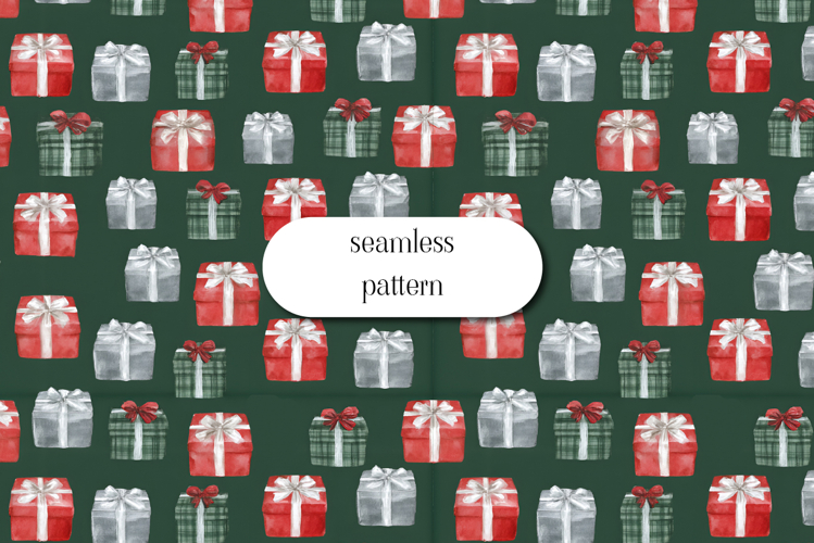 Christmas Gift Boxes Seamless Pattern