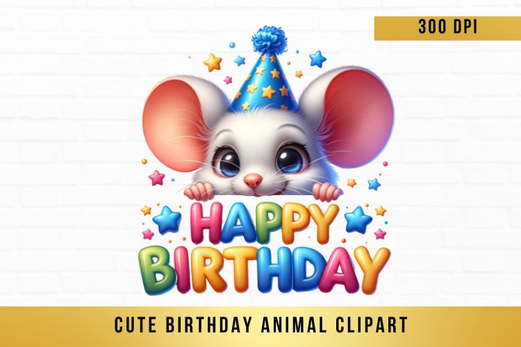 cute Birthday Animal Clipart, Peeking Birthday Animal png