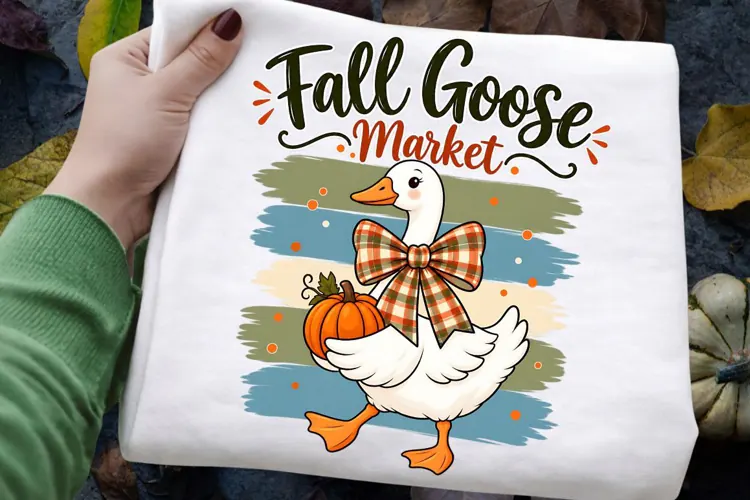 Fall Goose Market Cute Autumn Goose Pumpkin Sublimation